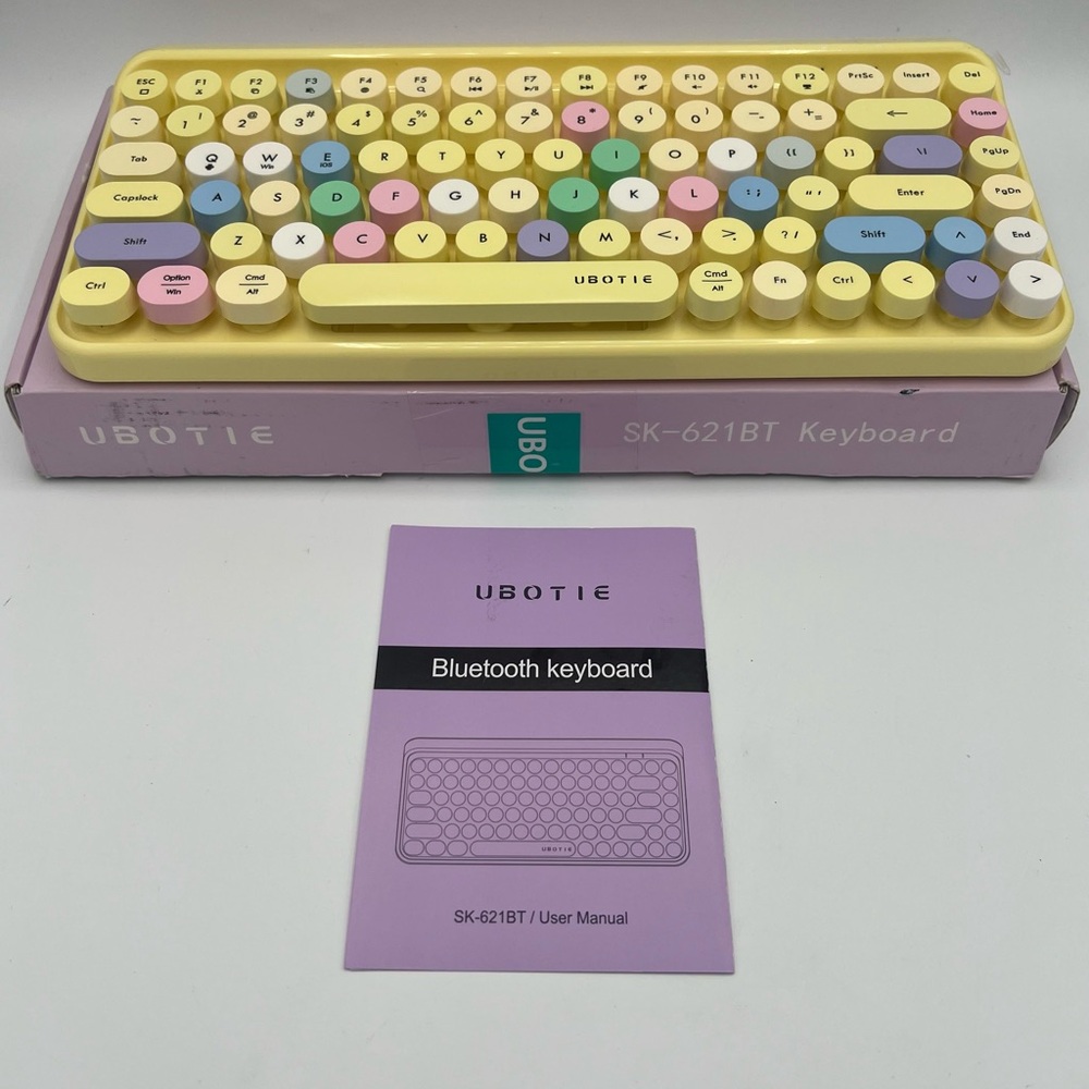UBOTIE Bluetooth Portable Computer Keyboard Mini Wireless (Colorful Yellow) - Picture 13 of 16